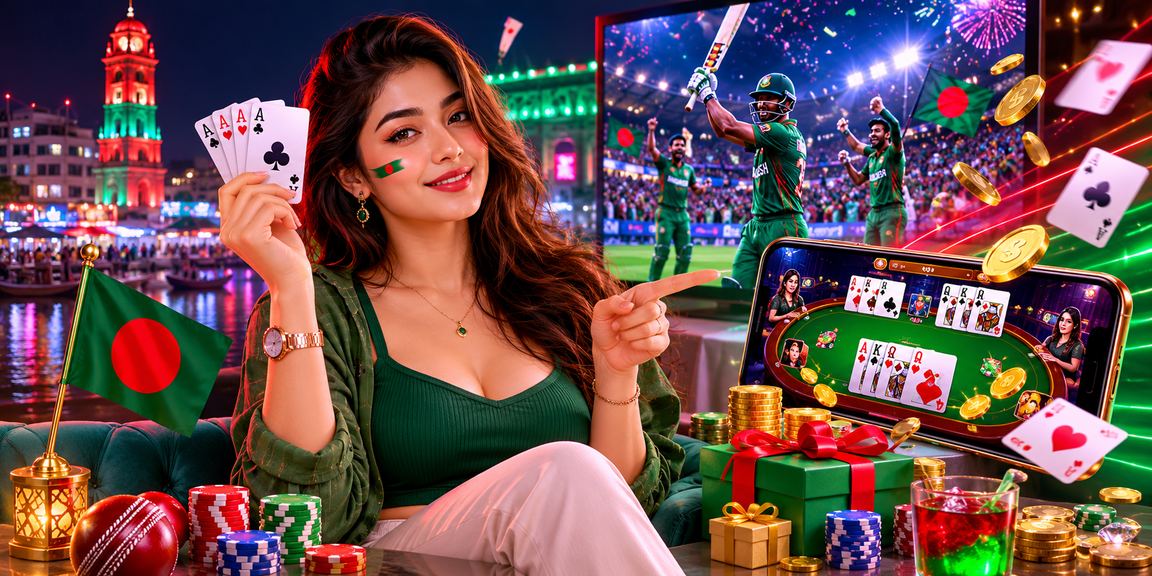 বগুড়ায় লাল-সবুজ থিমে hd444 ক্রিকেট বেটিং প্রোমোশন ব্যানার